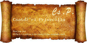Csatári Priszcilla névjegykártya